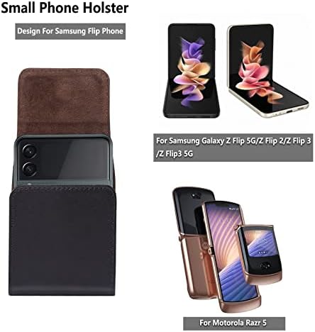 Nosač telefona, futrola za džepni klip kompatibilan sa Samsung Galaxy Z Flip 3, z Flip3 5G, Z Flip 2 kožni remen za mobitel, kompatibilan