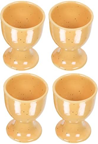 Meko kuhani stalak za jaja / set keramičkih šalica za jaja / 4-dijelni Poklon Set za domaćinstvo s keramičkim držačem za jaja