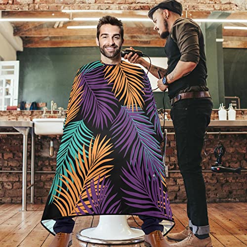 visesunny brijač ogrtač šareni tropski palmini list poliestera za rezanje kose salon rta rta pregača anti-statička frizura otporna