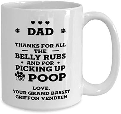 Grand Basset Griffon Vendeen tata, hvala na trbuhu i što ste pokupili svoju šalicu kave od 15oz.