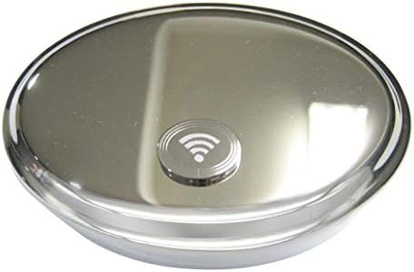 Kiola dizajnira srebrno tonirano urezani ovalni wifi simbol ovalni triktet kutija nakita