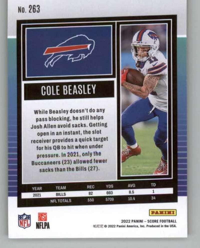 2022 Ocjena zlata 263 Cole Beasley Buffalo Bills NFL nogometna trgovačka karta