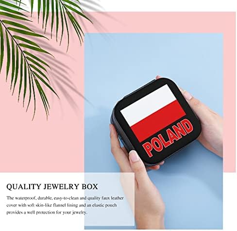 Poljske zastave Kutije za nakit PU Kožni prijenosni zaslon držač kutije za pohranu mini slučaj za žene poklon