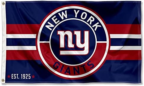New York Giants Patch Gumb Krug logotip zastava Velika 3x5 natpis