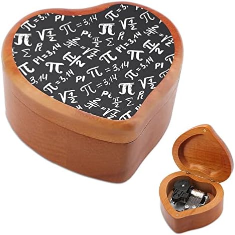 Pi Math Science uzorak Heart Music Box drvene glazbene kutije Najbolji poklon za godišnjicu Božićni rođendan