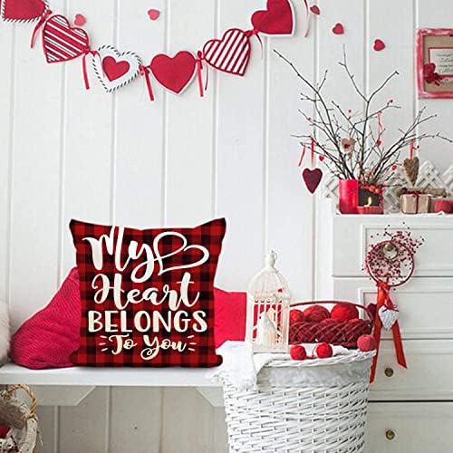Artmag Valentinovo dana jastuka za jastuke 16x16 Set od 4 za kućno ljubavno srce sretni Valentinovi jastuci Ukrasni jastuci za bacanje