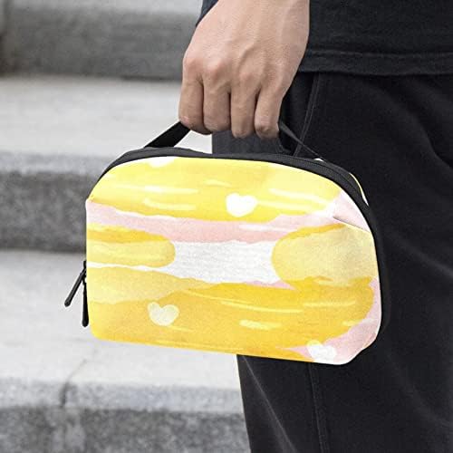 Toaletna vrećica za torba, torba otporna na vodu kozmetičke torbe organizator za pribor, ružičasto žuto srce