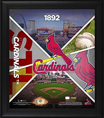 St. Louis Cardinals uokviren 15 x 17 momčadi Impact Collage s komadom bejzbola koji se koristi u igri - ograničeno izdanje 500 - MLB