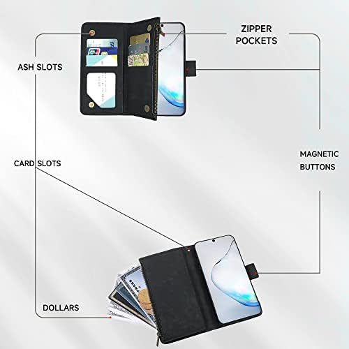 Kompatibilan s torbicom-novčanikom Samsung Galaxy Note 10 Plus Glaxay Note10 + 5G i винтажным mekanim kožnim držačem kreditne kartice