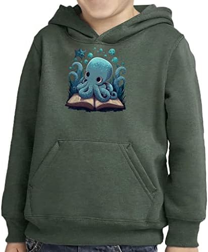 Dizajn hobotnice za malu djecu pulover hoodie - grafička spužva s spužvama hoodie - art hoodie za djecu