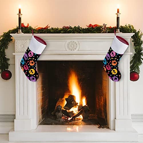 Obojena lubanja božićna čarapa Vise čarape Printanje ukrasa Kamin Xmas Tree