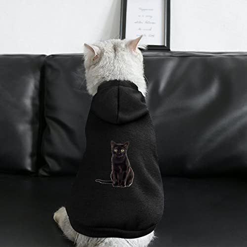 Crna mačja odjeća za pse zimske kapuljače za kućne ljubimce meke i tople pseće dukseve za male srednje pse