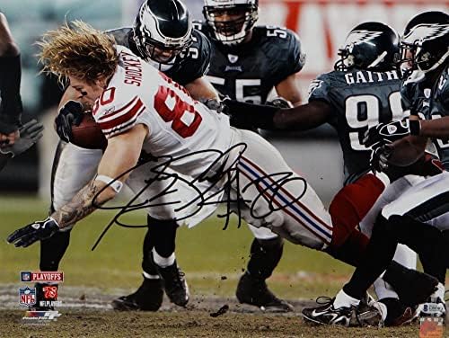 Jeremy Shockey potpisao NY Giants 16X20 PF Photo kaciga OFF - Beckett Auth *Black - Autografirane NFL fotografije