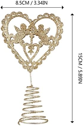 AMOSFUN 4PCS Glitter Heart Tree Topper Cupid Srce u obliku srca za božićno Xmas Tree Valentines Day Home Bar Shop Office