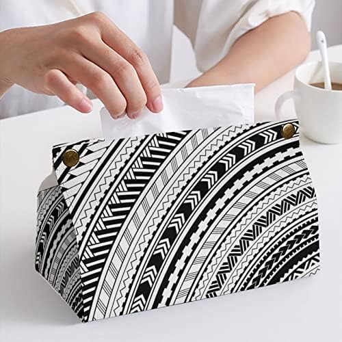 Maori stil ethnic ukrasi s kutijama za tkivo PU Kožni držač kutije za tkivo pravokutno tkivo tkiva Organizator papira