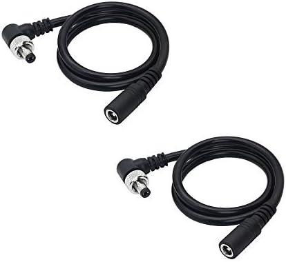 Sinloon 2 pakiranje DC Extension kabel 90 stupnjeva DC Adapter Adapter utikač 5,5 mm x 2,1 mm mužjaka do ženskog ekstenzijske žice