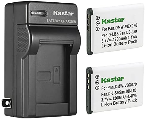 Zamjena punjača za punjač na zidu Kastar AC za Pentax D-Li88 DLI88 baterija, Pentax Optio H90, Optio P70, Optio P80, Optio W90, Optio