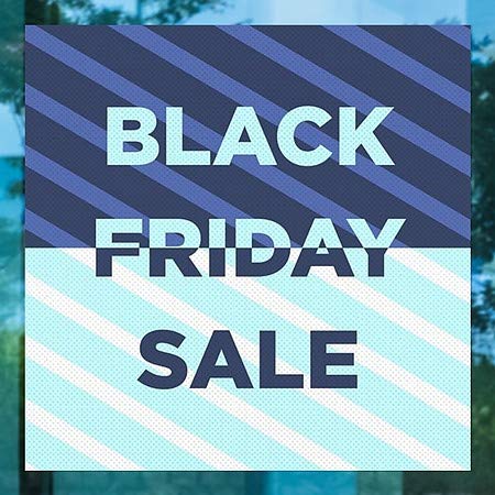 CGSignLab | Black Friday Sale -Stripes Blue Perforirani prozor naljepnica | 24 x24