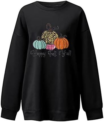 Sretan jesen Y'll Pumpkin Leopard Twicirt Women Kids Halloween Tiskan je jesen Top Creveck Pulover dugih rukava