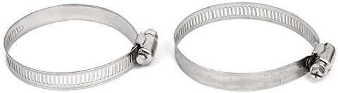 Aexit Metal podesivi stezaljke kabel čvrsti crv zupčanik stezaljke Silver Tone Remen stezaljke 52-76 mm 5pcs
