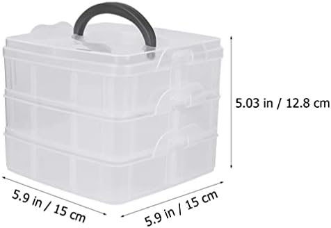 Doitool prijenosna kutija za nakit Plastična kutija za odlaganje 3- Spremnik za odlaganje kontejnera za skladištenje kuglica za nakit