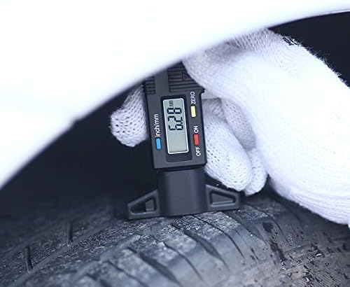 Mjerač dubine gazećih glavnih guma Lancoon, digitalni tester za provjeru guma za automobile SUV s inčnim i metričkim pretvorbom, 0-0,98