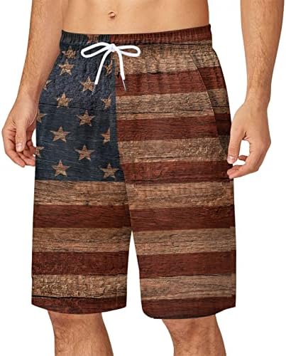 Muške ploče kratke hlače Summer ležerne lagane lagane američke zastave PRINT SWIPINESE KRAJKE VINSAGE WINTAGE WOUROOUT PLAŽA Kratke