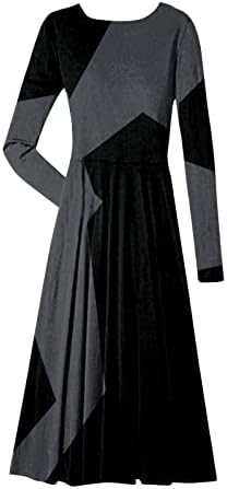 Nokmopo žene haljine za crkvenu modu ležerno tiskani okrugli vrat pulover dugih rukava