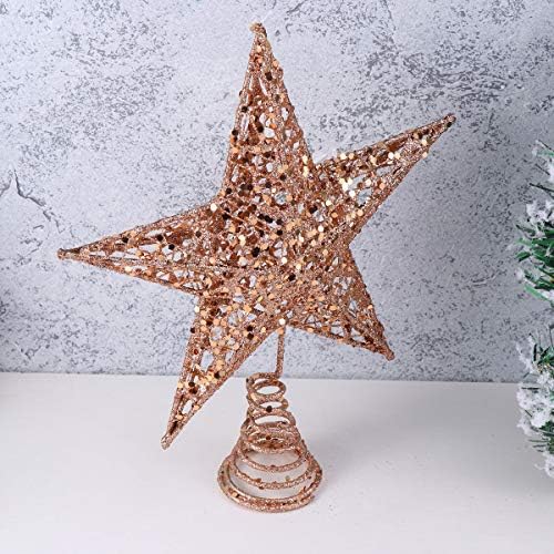 Pretyzoom 25cm božićno drvce Željezo zvijezda Topper blistavi ukras za ukrašavanje božićnog drvca