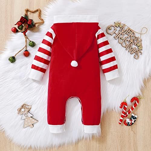Novorođenčad bebe djevojčice Dječaci božićne odjeće Djedove hoodie kombinezon jednodijelna odjeća