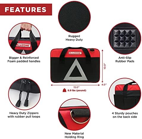 Blikzone Classic paket: Crvena i crna torba s 81 pc plus digitalni tlak guauge 100 psi