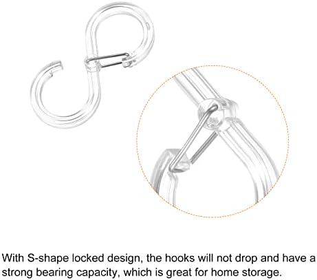 Harfington 8 Pack S Kuke Plastične vješalice s kopčom za viseće ključeve vrećica za odjeću, prozirni