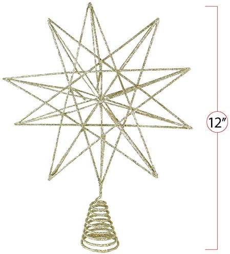 Ornarativnost sjajni stablo stablo - božićno iskričavo metalna žica zvjezdana stablo gornji ukras