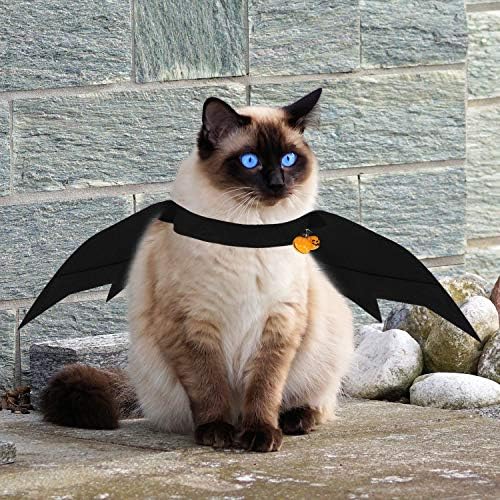4 komada Halloween Cat kostim Mačka Cape Bat kostim s zvonama bundeve za Halloween za kostim za kućne ljubimce