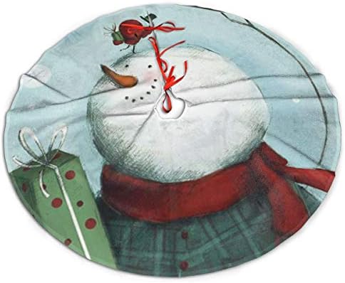 LVESHOP Snjegović nosi šešir božićno drvce suknje luksuzno okrugli zatvoreni vanjski prostirki rustikalni božićni odmor za odmor （30