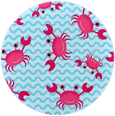 Llnsupply okrugla dječja igra za igranje prostirka ružičasti smiješni rakovi uzorak plavi valni vrtić jastučić mekani sklopivi dječji