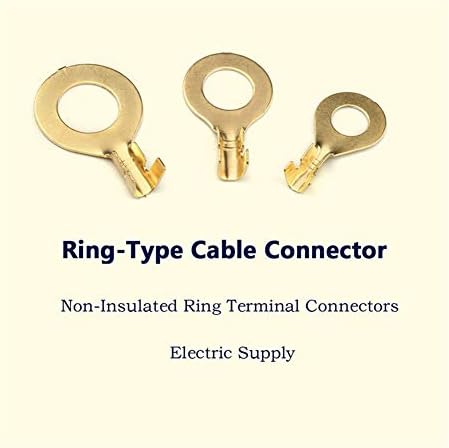 Ožičenje kruga 3,2 mm-10,2 mm mesingani prstenasti kabel prstena Oči Zlatna Zlatna izolirana žičana kabel konektora terminali 150 pcs