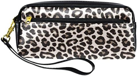 TBOUOBT Torba za šminku Travel kozmetička torbica torbica torbica s patentnim zatvaračem, leopard print sivi moderni retro