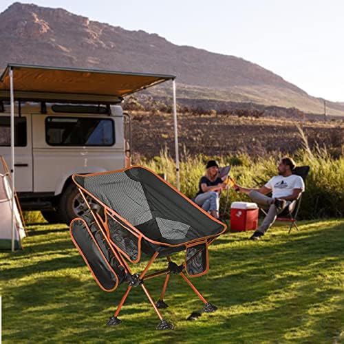 KVITTRA prijenosna stolica za kampiranje, konstrukcija prozračne mreže 2 bočna džepova aluminijski okvir kampova s ​​torbom kompaktna
