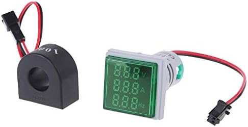 RHFEMD 3in1 Digitalni ampermetar Voltmeter Frekvencijski mjerač ploče 0-100A kvadratni indikator Napon Amp Hz LED lampica Svjetlo sa