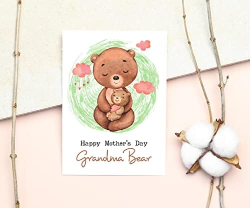 Kartica za baku Bear Happy Majčin dan - Kartica bake medvjeda - Medvjed zagrljaj s mamine kartice - Kartica za baku - slatka ideja